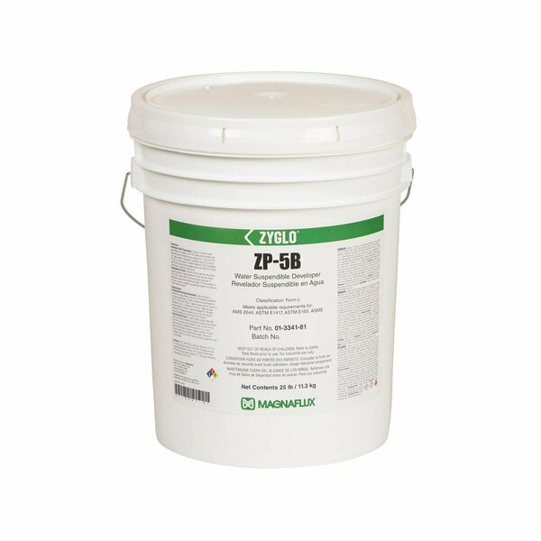 Magnaflux Developer, ZP-5B, Zyglo, Water Suspendible, 25 lb, Pail 01-3341-81